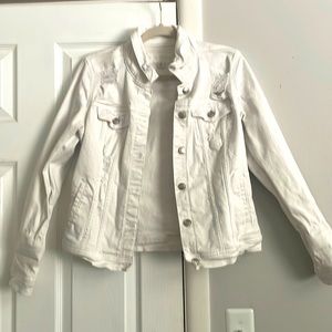 Maurices Brand White ripped Denim Jacket size S